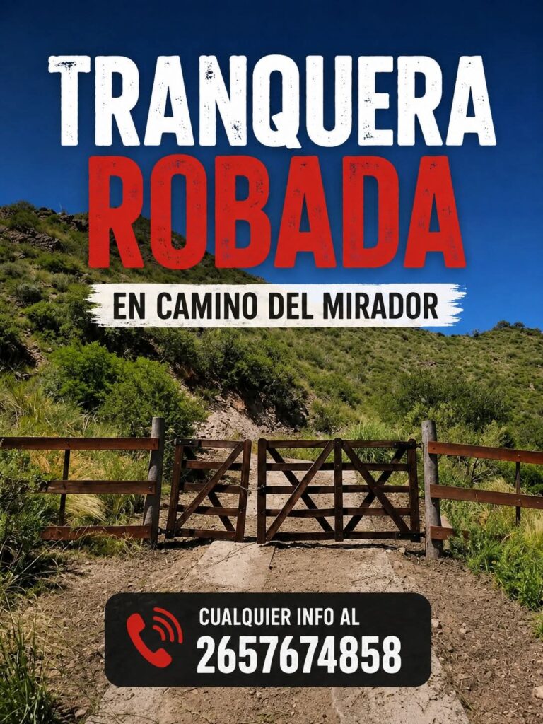 Robaron una tranquera en Camino del Mirador
