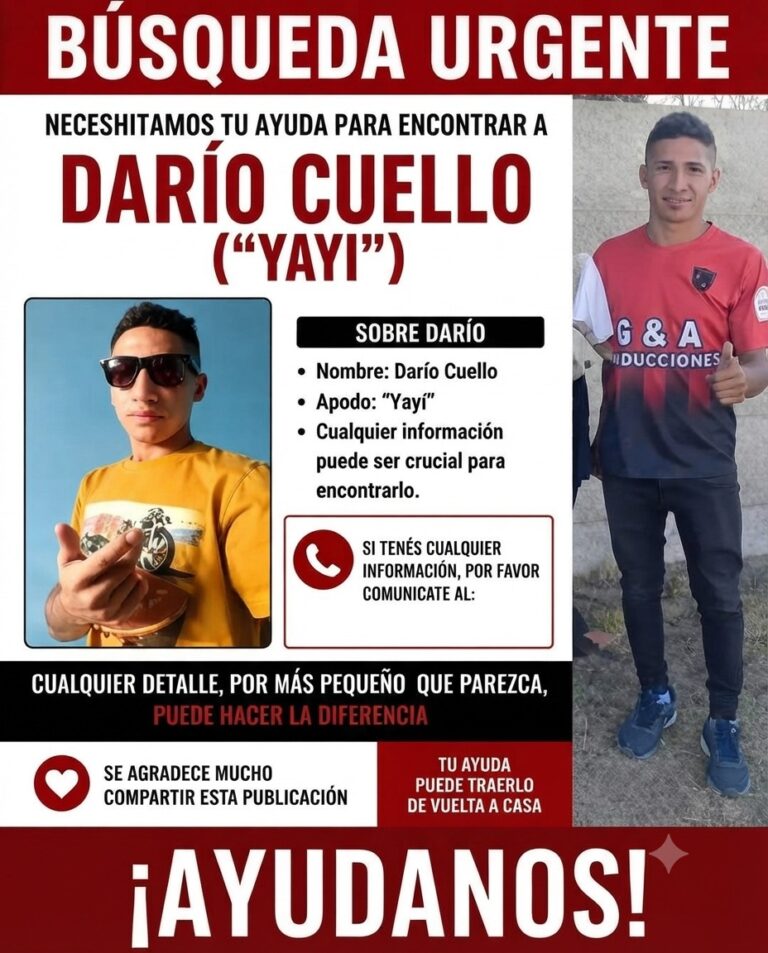 BÚSQUEDA URGENTE: SOLICITAN EL PARADERO DE DARÍO BAUTISTA CUELLO EN TILISARAO