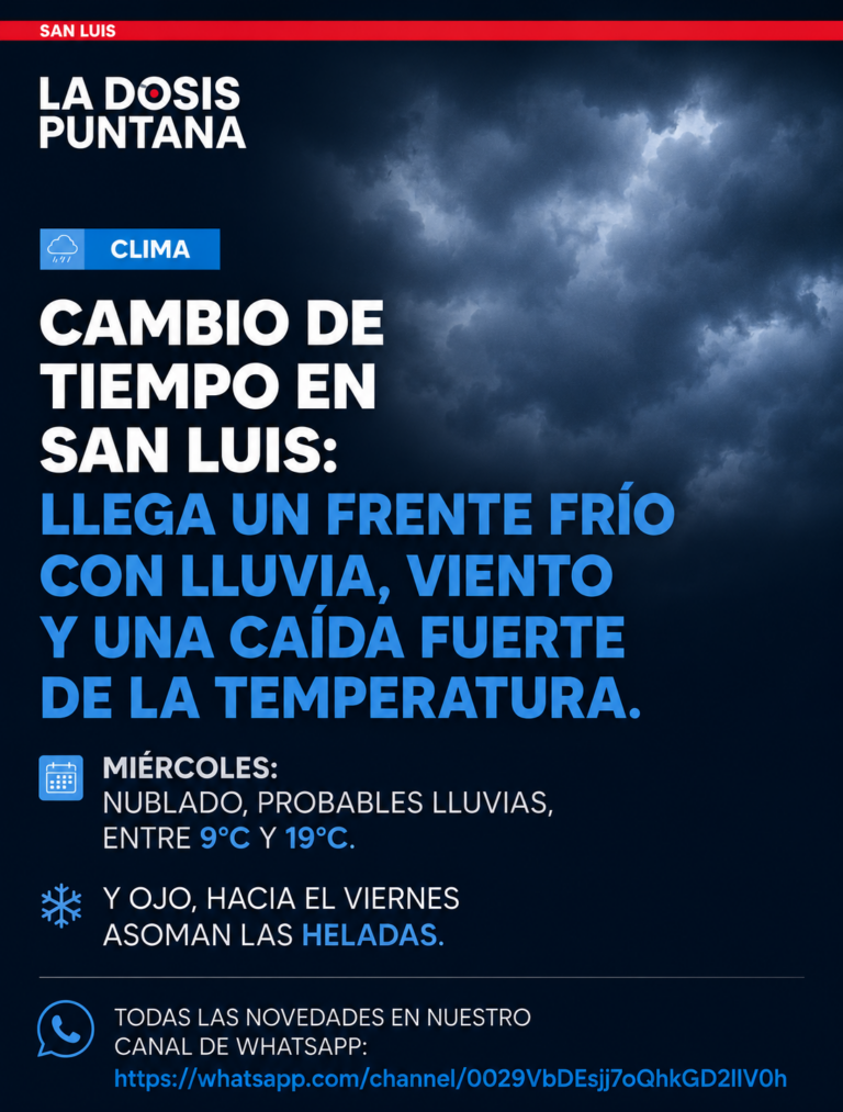 ❄️ Cambio de tiempo en San Luis