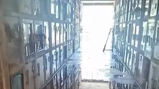 El agua gana espacio en el cementerio municipal de Villa Mercedes