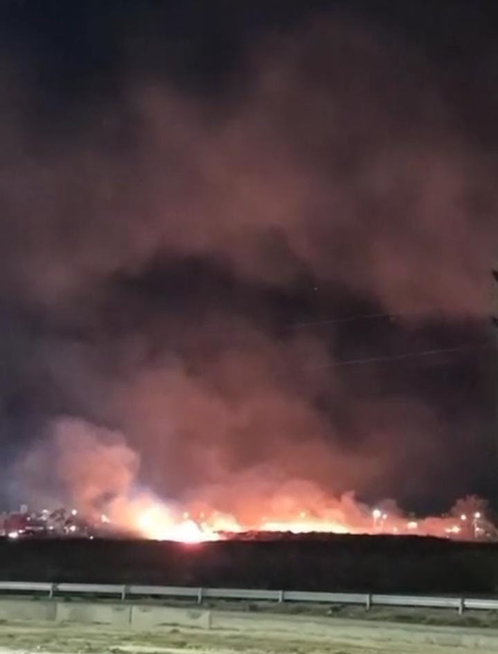 Importante incendio de malezas en la Avenida Circunvalación