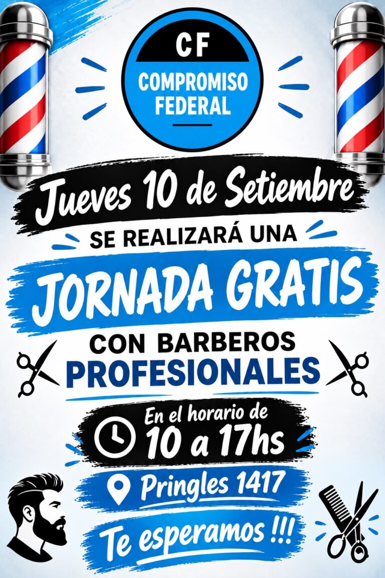 Compromiso Federal lleva adelante jornada solidaria de servicios barberiles para la comunidad puntana