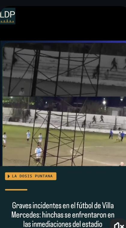Graves incidentes en el fútbol de Villa Mercedes: hinchas se enfrentaron en las inmediaciones del estadio