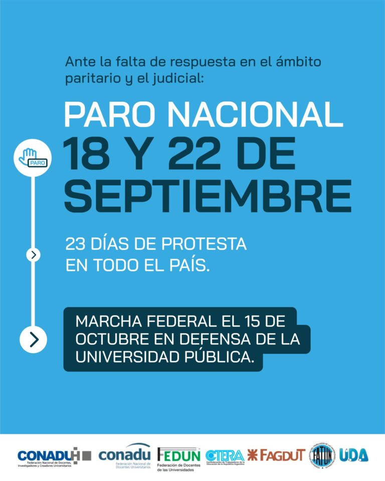 El Gobierno incumple la Ley de Financiamiento Universitario: paro de 48 horas y nueva marcha