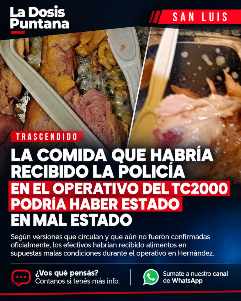 Trascendido: la comida que habría recibido la policía en el operativo del Turismo Carretera  podría haber estado en mal estado