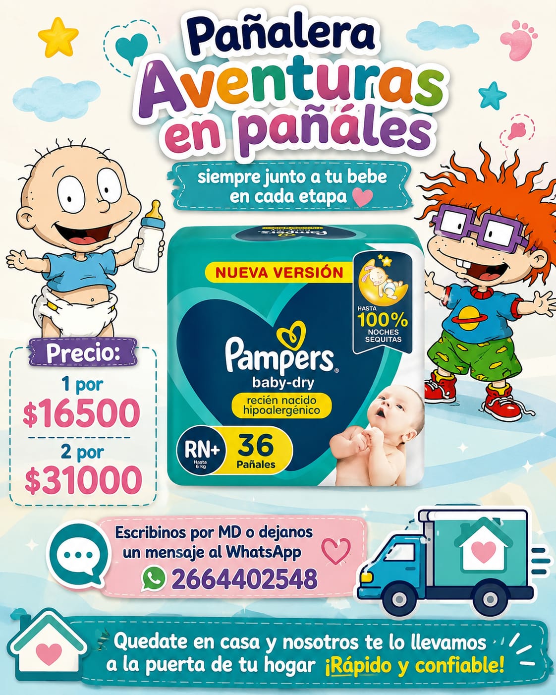Pañales Pampers RN Baby-Dry hipoalergénico